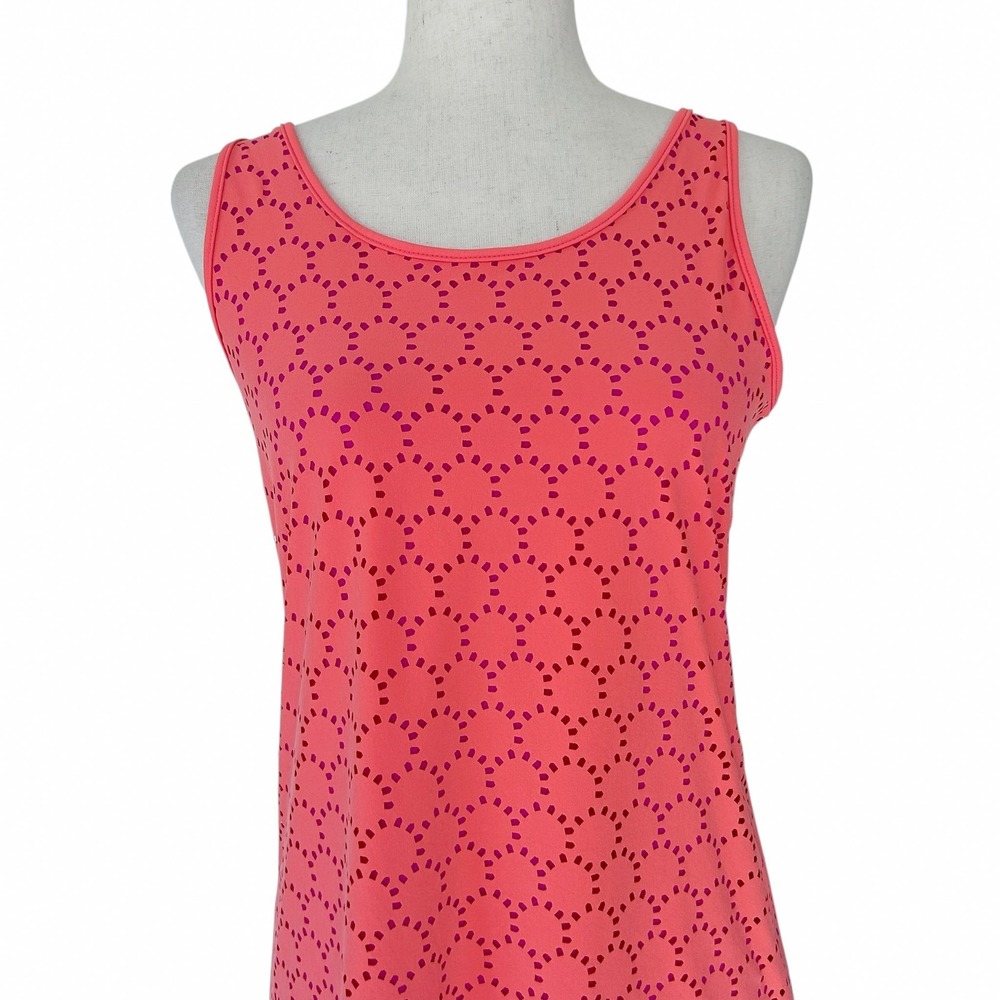 Title Nine Dress Size Small "Nimblene" Coral & Pink Illusion Laser Cut Midi‎ - Picture 10 of 12